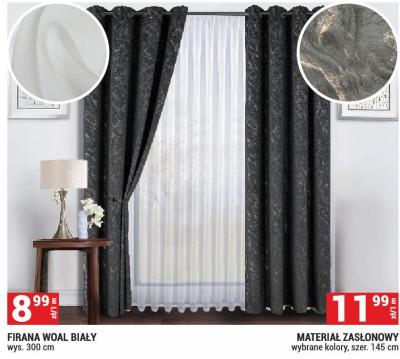 Firana Woal Biały wys. 300 cm promocja w Merkury Market