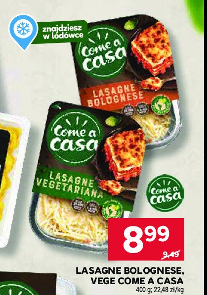 Lasagne vegetariana Come a casa promocja