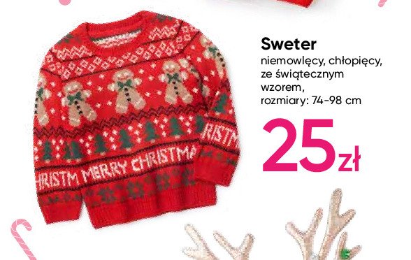 Sweter dziecięcy 74-98 cm świąteczny promocja
