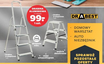 Drabina aluminiowa 4-stopniowa DR/A BEST promocja w Netto