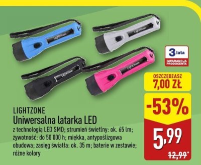 Latarka LED LIGHTZONE Uniwersalna latarka LED promocja w Aldi