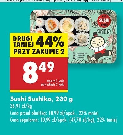 Sushi sushiko Sushi 4you promocja w Biedronka