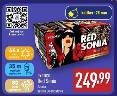 Fajerwerki Red Sonia Sztuka bateria 80-strzałowa promocja w Aldi