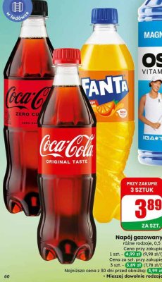 Napój gazowany różne rodzaje 0,5 l promocja w Dino