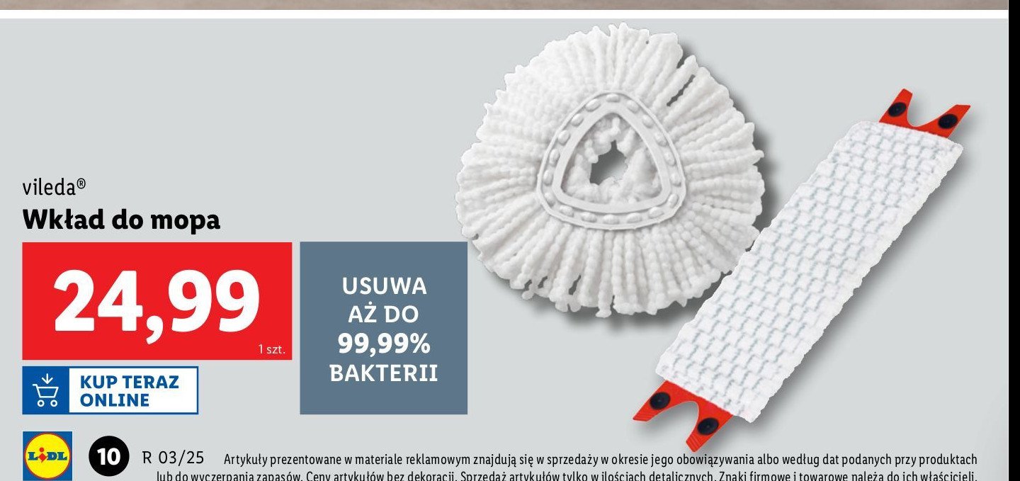 Wkład do mopa wring & clean Vileda promocja w Lidl