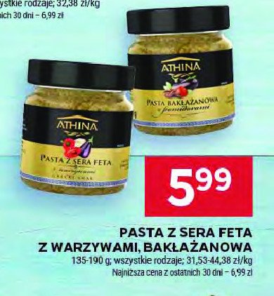 Pasta z sera feta z warzywami Athina mezedes promocja