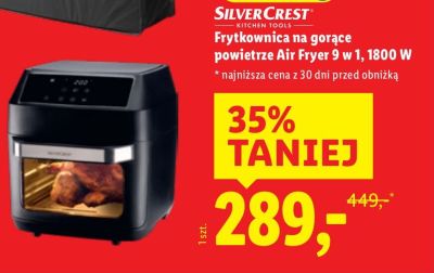 Frytkownica na gorące powietrze Air Fryer 9w1, 1800 W  promocja w Lidl