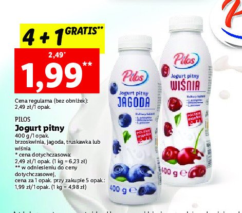 Jogurt wiśnia Pilos promocja