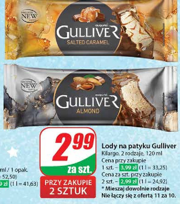 Lody salted caramel Augusto gulliver promocja w Dino