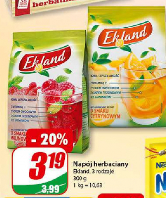 Herbata rozpuszczalna malinowa Ekland promocja