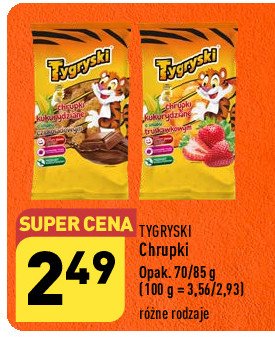 Chrupki kukurydziane truskawkowe Tygryski promocja