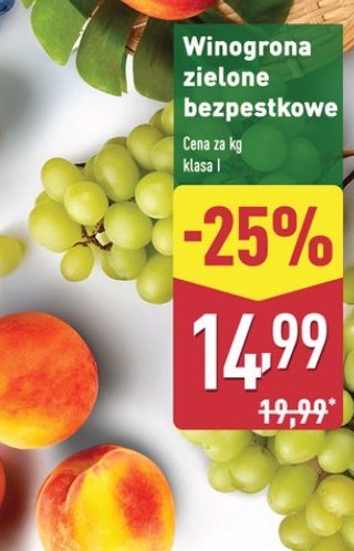 Winogrona zielone promocja w Aldi