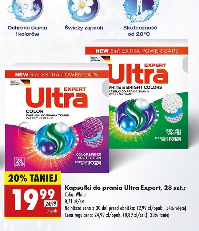 Kapsułki do prania white & bright colors Ultra expert promocja