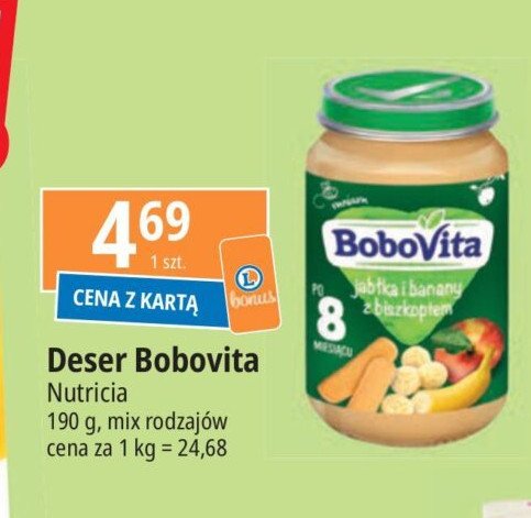 Deser jabłko-banan- biszkopt Bobovita promocja