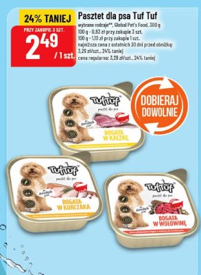 Pasztet dla psa Tuf Tuf, wybrane rodzaje, Global Pet's Food, 300g promocja w POLOmarket