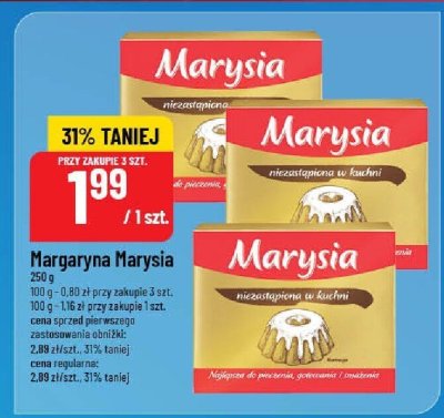 Margaryna Marysia niezastąpiona 250g promocja w POLOmarket