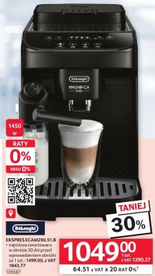 Ekspres do kawy DELONGHI EKSPRES ECAM290.51.B promocja w Selgros