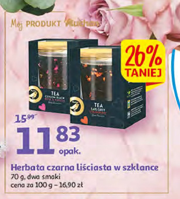 Herbata ceylon black vanilla & rose Auchan promocja