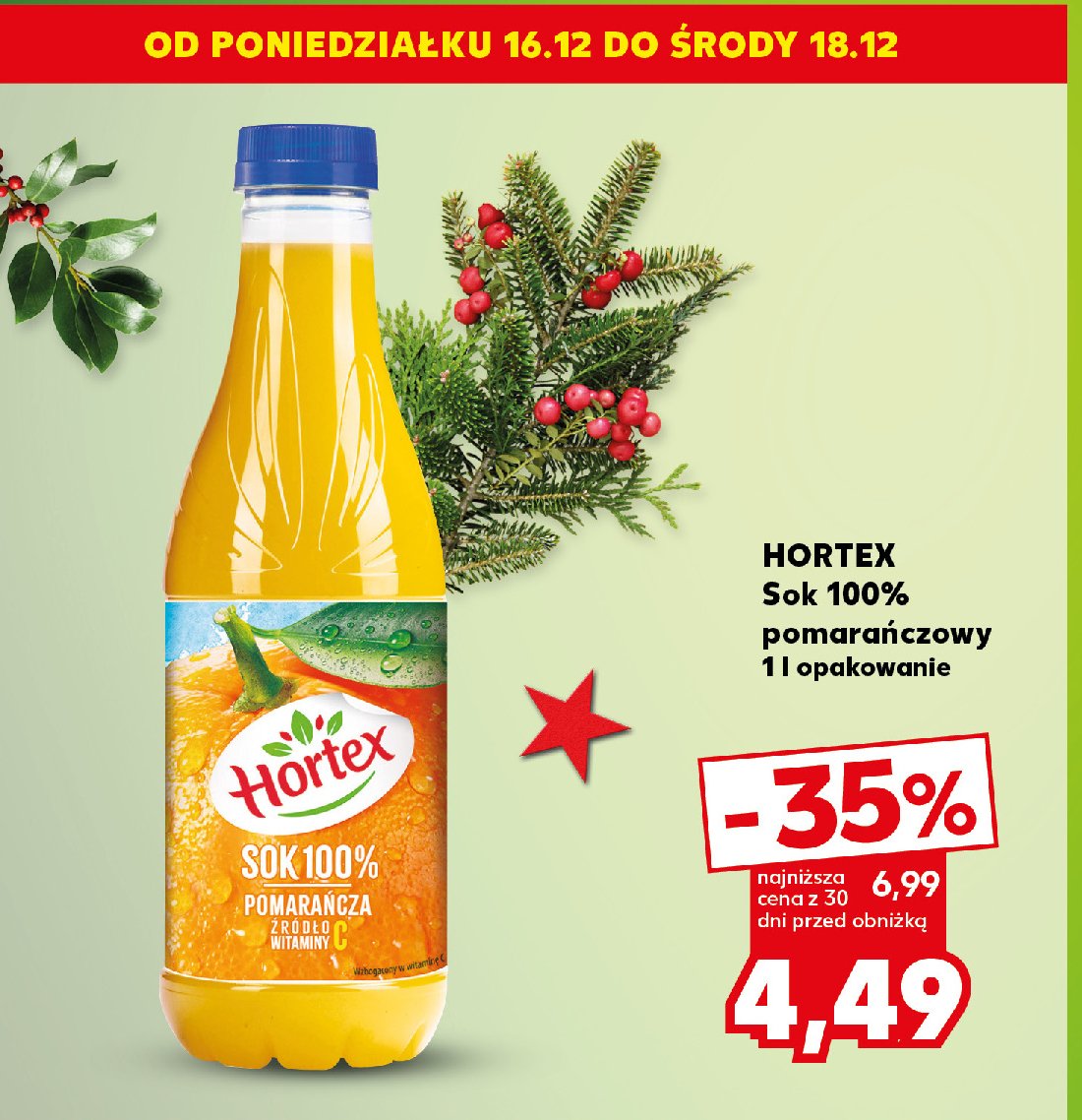 Sok pomarańczowy Hortex promocja w Kaufland