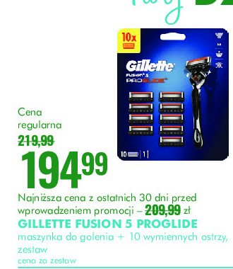 Maszynka do golenia + 10 wkładów Gillette fusion 5 proglide promocja