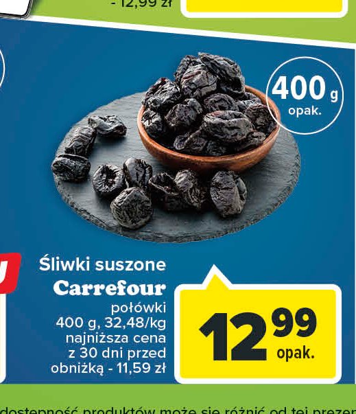 Śliwki suszone Carrefour targ świeżości promocja