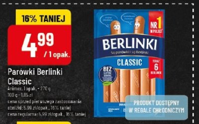 Parówki Berlinki Classic promocja w POLOmarket