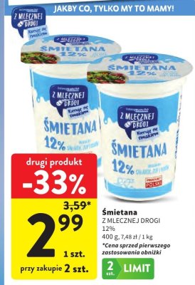 Śmietana z mlecznej drogi 12% promocja w Intermarche