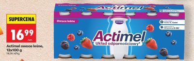 Actimel owoce leśne, 12x100 g promocja w Biedronka