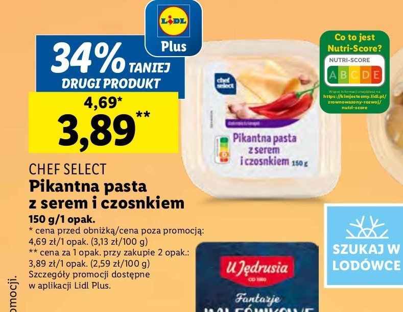Pasta pikantna z serem i czosnkiem Chef select promocja