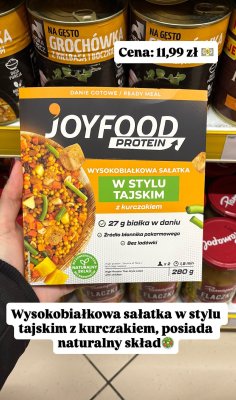 Wysokobiałkowa sałatka w stylu tajskim z kurczakiem proteinowa promocja w Dino