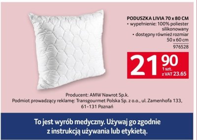Poduszka Livia 70 x 80 cm promocja w Selgros