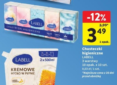 Chusteczki higieniczne Labell promocja w Intermarche