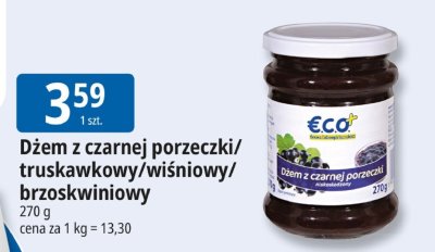 Dżem z czarnej porzeczki/truskawkowy/wiśniowy/brzoskwiniowy ECO+ promocja w Leclerc
