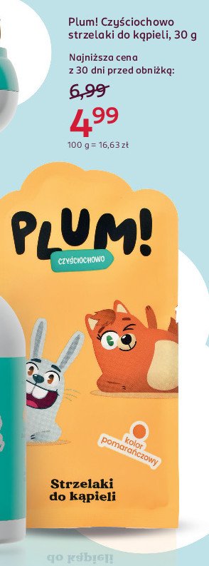 Strzelanki do kąpieli kolor pomarańczowy Plum! czyściochowo promocja w Rossmann