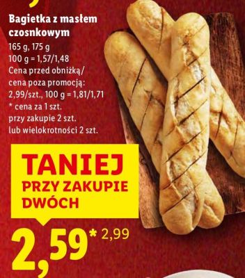 Bagietka z masłem czosnkowym promocja w Lidl
