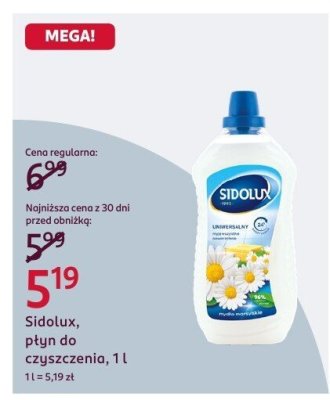 Płyn do czyszczenia Sidolux, 1 l promocja w Rossmann