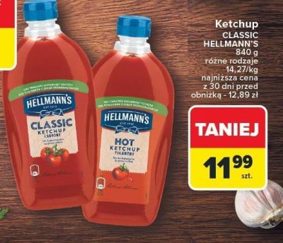 Ketchup classic Hellmann's 840g promocja w Carrefour
