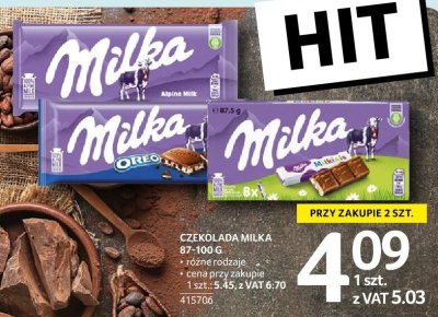 Czekolada Milka 87-100 g r贸偶ne rodzaje promocja w Selgros