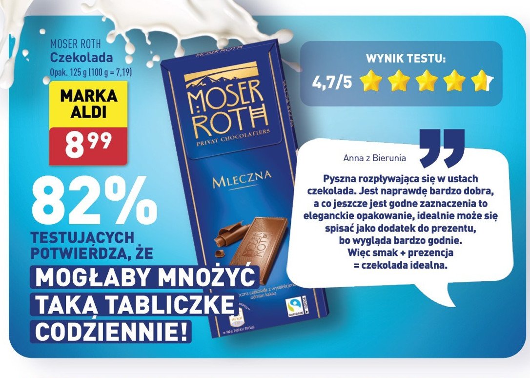 Czekolada mleczna Moser roth promocja