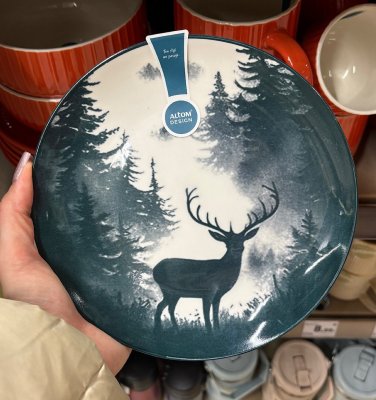 Talerz porcelanowy z leśnym motywem promocja w Intermarche