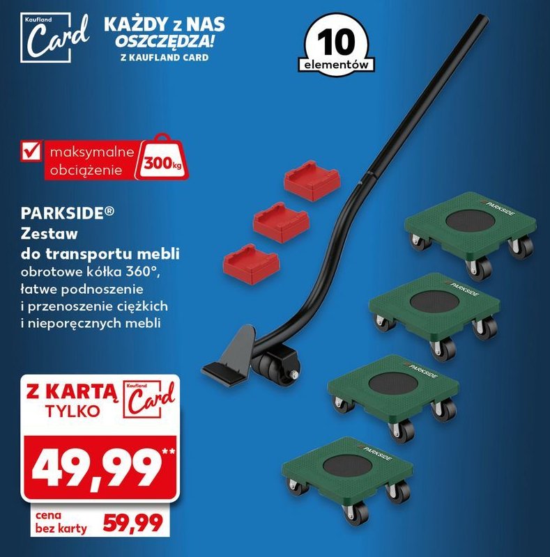 Zestaw do transportu mebli Parkside promocja w Kaufland