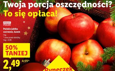 Polskie jabłka czerwone luzem promocja w Lidl