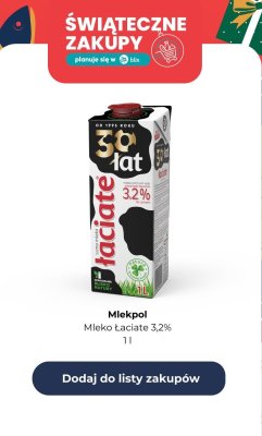 Mleko Łaciate 3,2% 1 l promocja w Kaufland