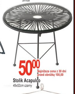 Stolik acapulco 49 x 52 cm czarny promocja