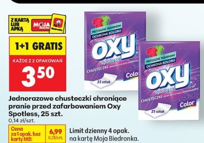 Chusteczki chroniące pranie przed zafarbowaniem, 25 szt. promocja w Biedronka