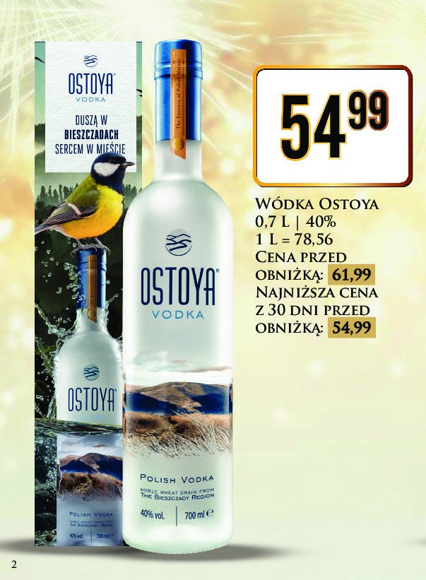 Wódka karton Ostoya vodka promocja