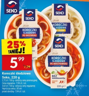 Koreczki śledziowe Seko, 220 g promocja w Twój Market