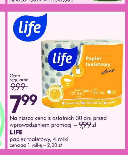 Papier toaletowy deco Life (super-pharm) promocja w Super-Pharm