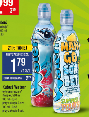 Woda mango sorbet Kubuś waterrr promocja