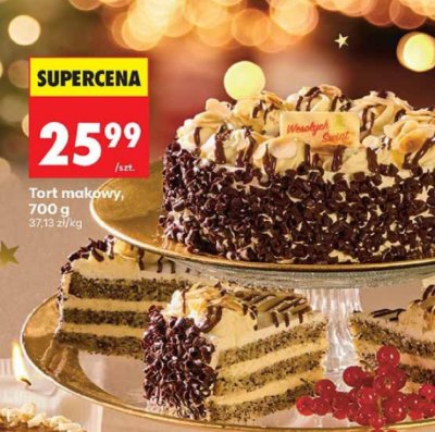 Tort makowy, 700 g promocja w Biedronka